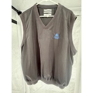 IZOD CLUB Mens Golf Vest Gray Embroidered‎ Kinderlou Forest Sleeveless XL